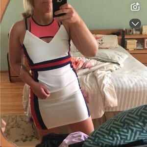 Love Notes White, red and blue Mini Dress